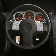 For Nissan 350Z 2003-2009 2pcs Car Steering Wheel Button Frame B Diamond Sticker,Left and Right Drive Universal