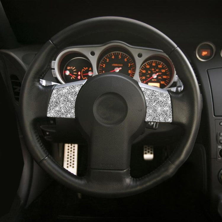 For Nissan 350Z 2003-2009 2pcs Car Steering Wheel Button Frame B Diamond Sticker,Left and Right Drive Universal