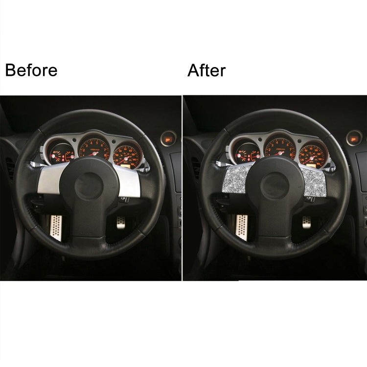 For Nissan 350Z 2003-2009 2pcs Car Steering Wheel Button Frame B Diamond Sticker,Left and Right Drive Universal