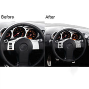 For Nissan 350Z 2003-2009 2pcs Car Steering Wheel Button Frame C Diamond Sticker,Left and Right Drive Universal