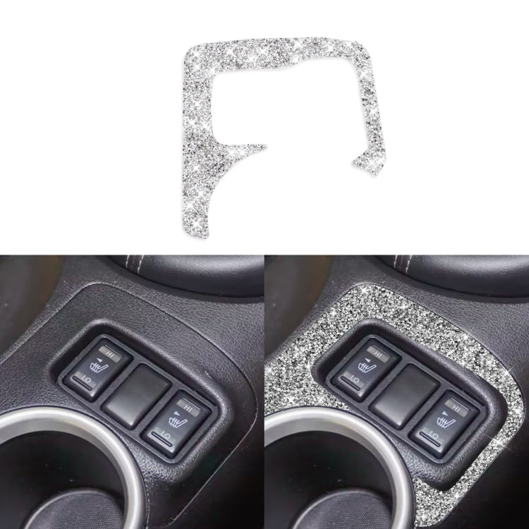 For Nissan 370Z Z34 2009- Car Central Control Heating Button Outer Frame Diamond Decoration Sticker, Left and Right Drive