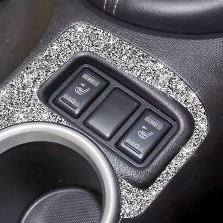 For Nissan 370Z Z34 2009- Car Central Control Heating Button Outer Frame Diamond Decoration Sticker, Left and Right Drive