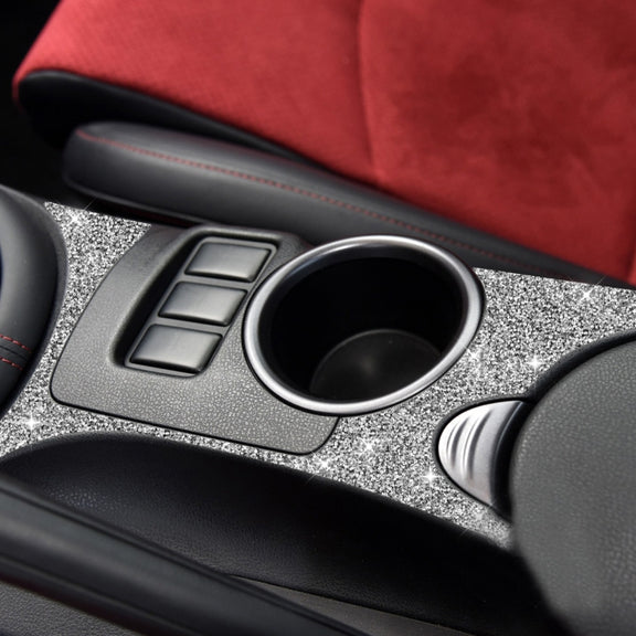 For Nissan 370Z Z34 2009- Car Water Cup Holder Panel Diamond Decoration Sticker, Left and Right Drive