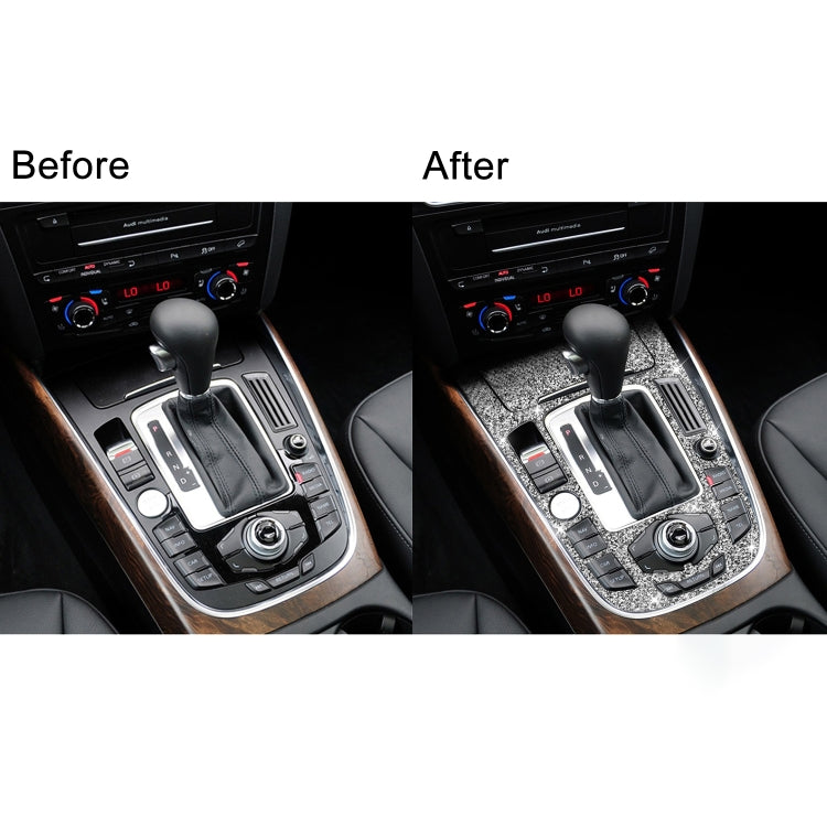 For Audi A4L / A5 / Q5 Car Gear Panel D Diamond Decoration Sticker, Left and Right Drive
