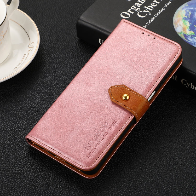 For Google Pixel 9 KHAZNEH Dual-color Cowhide Texture Flip Leather Phone Case(Rose Gold)