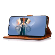 For Google Pixel 9 KHAZNEH Dual-color Cowhide Texture Flip Leather Phone Case(Rose Gold)