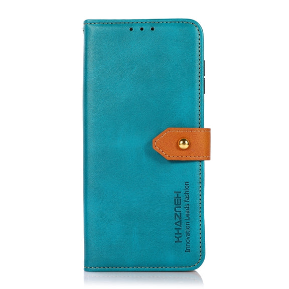 For Google Pixel 9 Pro KHAZNEH Dual-color Cowhide Texture Flip Leather Phone Case(Blue)