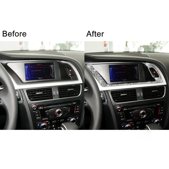 For Audi A4 / A5 / Q5 Car Navigation Outer Frame Diamond Decoration Sticker, Left Drive
