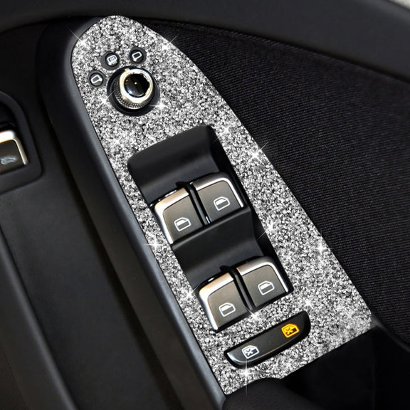 For Audi A4 / A5 / Q5 Car Door Lift Control Panel Diamond Decoration Sticker, Right Drive Low Configured