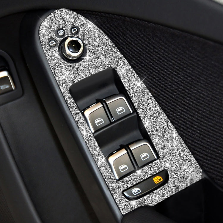 For Audi A4 / A5 / Q5 Car Door Lift Control Panel Diamond Decoration Sticker, Right Drive Low Configured