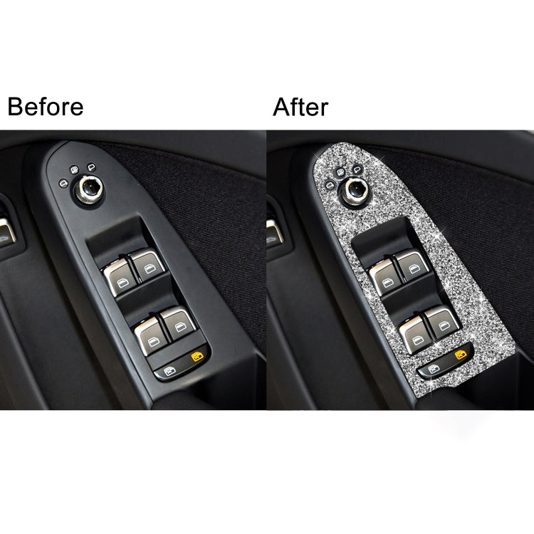 For Audi A4 / A5 / Q5 Car Door Lift Control Panel Diamond Decoration Sticker, Right Drive Low Configured