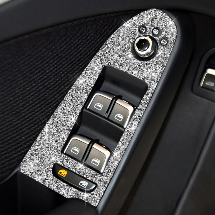 For Audi A4 / A5 / Q5 Car Door Lift Control Panel Diamond Decoration Sticker, Left Drive Low Configured
