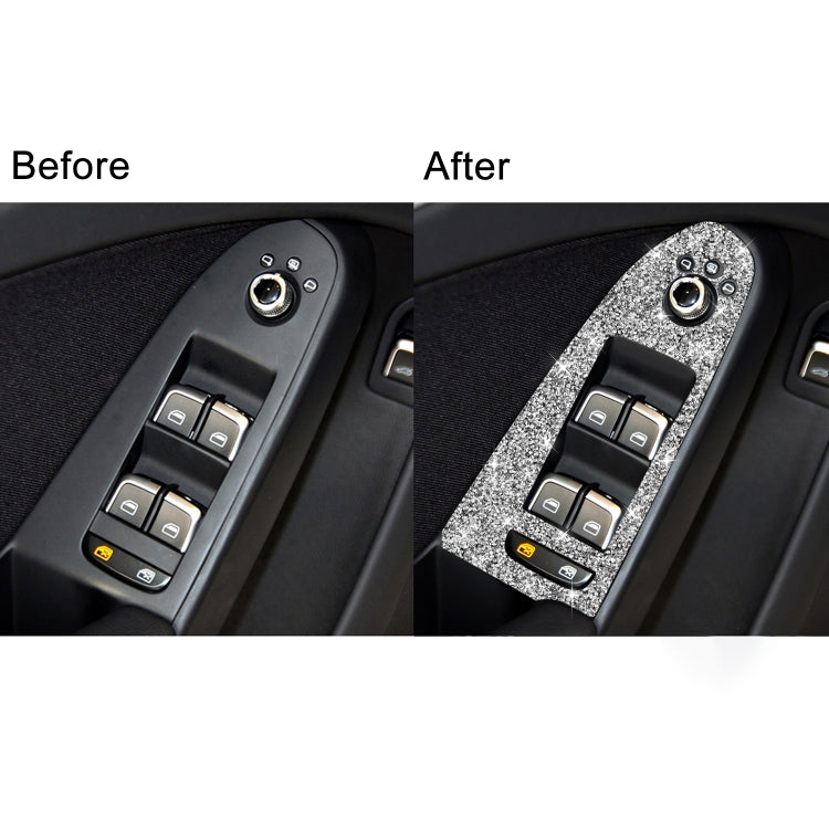 For Audi A4 / A5 / Q5 Car Door Lift Control Panel Diamond Decoration Sticker, Left Drive Low Configured
