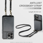 For iPhone 16 Pro Max JEEHOOD C22 Series Zipper Wallet Leather Phone Case with Dual Lanyard(Black)
