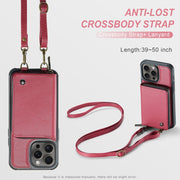 For iPhone 16 Pro Max JEEHOOD C22 Series Zipper Wallet Leather Phone Case with Dual Lanyard(Red)