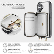 For iPhone 16 Plus JEEHOOD C22 Series Zipper Wallet Leather Phone Case with Dual Lanyard(White)