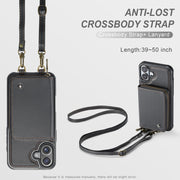 For iPhone 16 Plus JEEHOOD C22 Series Zipper Wallet Leather Phone Case with Dual Lanyard(Coffee)