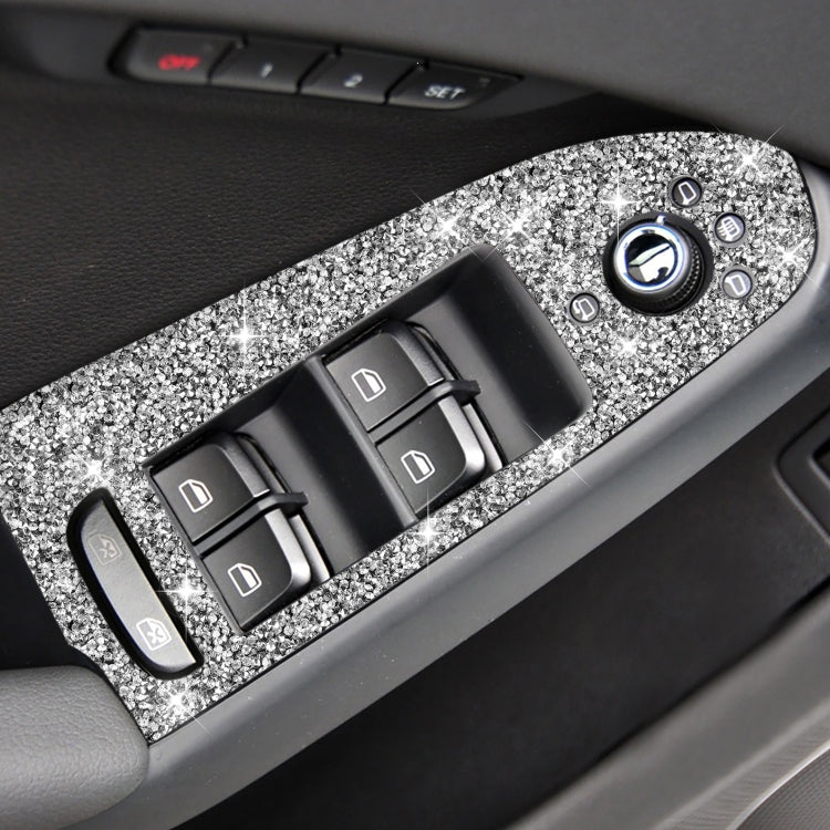 For Audi A4 / A5 / Q5 Car Door Lift Control Panel Diamond Decoration Sticker, Left Drive High Configured
