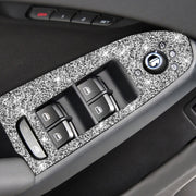 For Audi A4 / A5 / Q5 Car Door Lift Control Panel Diamond Decoration Sticker, Left Drive High Configured