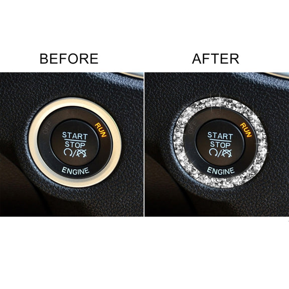 For Dodge Charger 2011-2014 Car Engine Starting Circle Diamond Decorative Sticker, Left-hand Drive