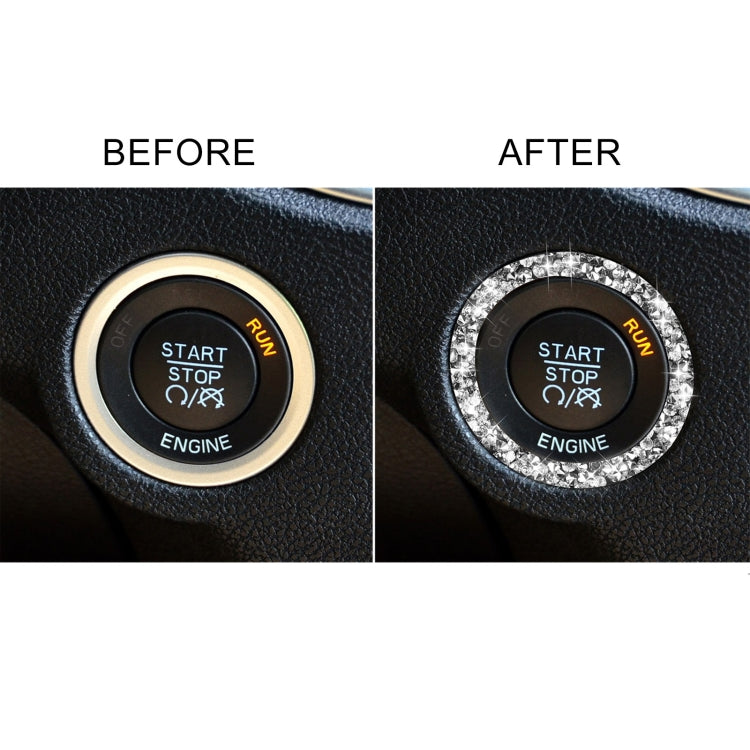 For Dodge Charger 2011-2014 Car Engine Starting Circle Diamond Decorative Sticker, Left-hand Drive