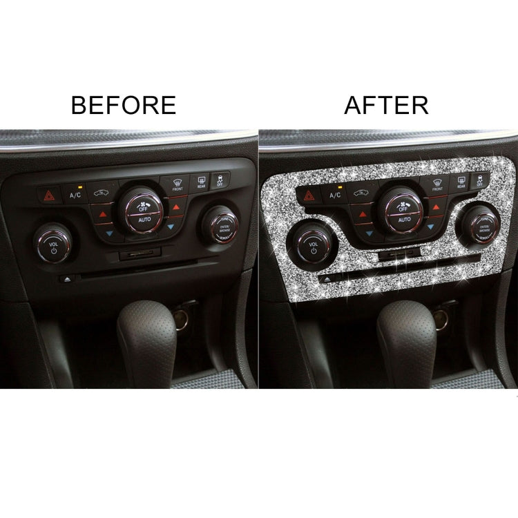For Dodge Charger 2011-2014 Car AC Control CD Panel Diamond Decorative Sticker, Left-hand Drive