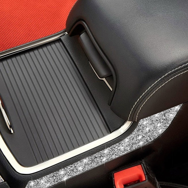 For Dodge Charger 2011-2014 Car Cup Holder Armrest Outside Diamond Decorative Sticker, Left-hand Drive