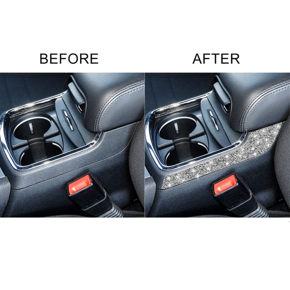 For Dodge Charger 2011-2014 Car Cup Holder Armrest Outside Diamond Decorative Sticker, Left-hand Drive