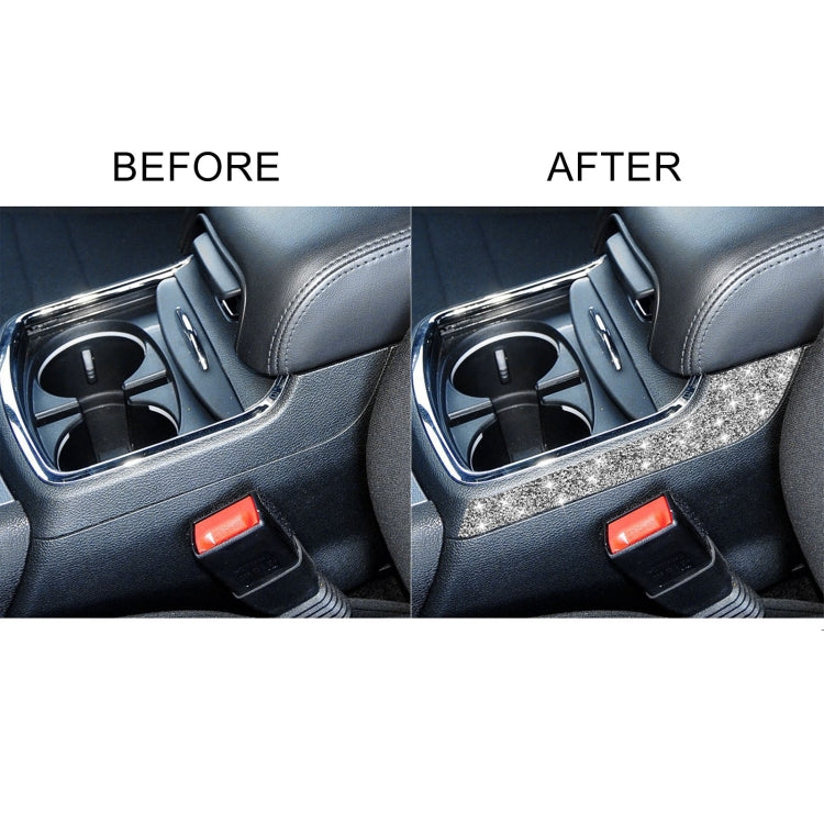 For Dodge Charger 2011-2014 Car Cup Holder Armrest Outside Diamond Decorative Sticker, Left-hand Drive