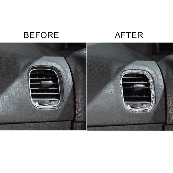 For Dodge Charger 2011-2014 Car Front Passenger Seat Air Vent Diamond Decorative Sticker, Left-hand Drive