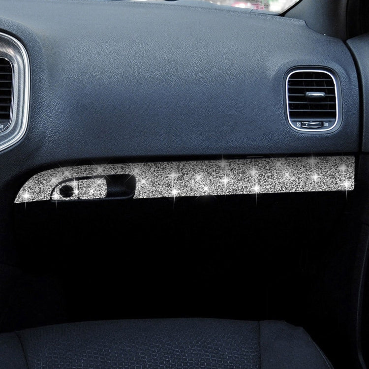 For Dodge Charger 2011-2014 3pcs/Set Car Front Passenger Seat Storage Box Handle Diamond Decorative Sticker, Left-hand Drive