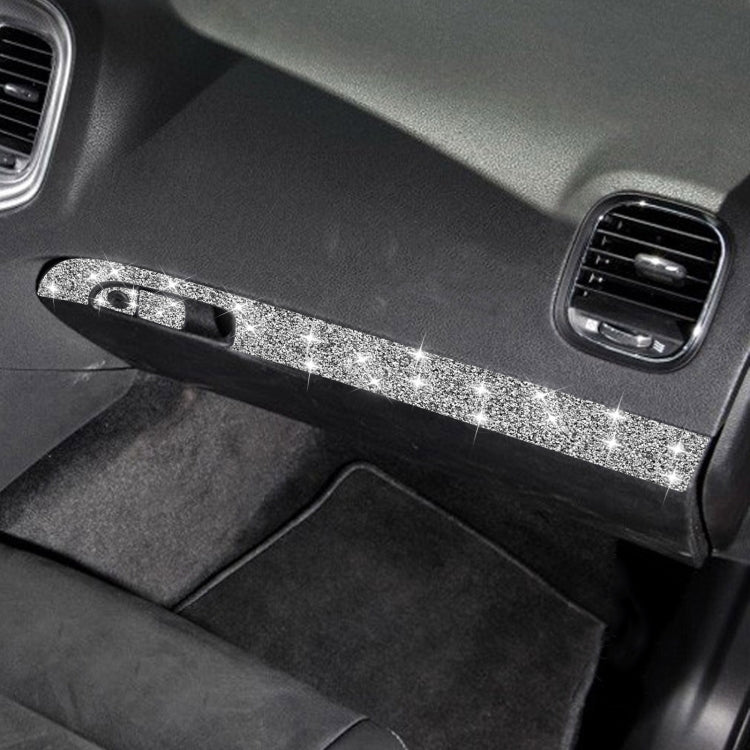 For Dodge Charger 2011-2014 3pcs/Set Car Front Passenger Seat Storage Box Handle Diamond Decorative Sticker, Left-hand Drive