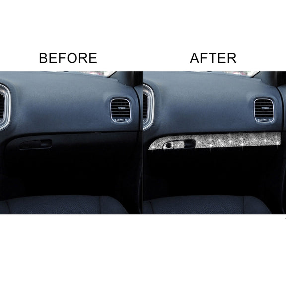 For Dodge Charger 2011-2014 3pcs/Set Car Front Passenger Seat Storage Box Handle Diamond Decorative Sticker, Left-hand Drive