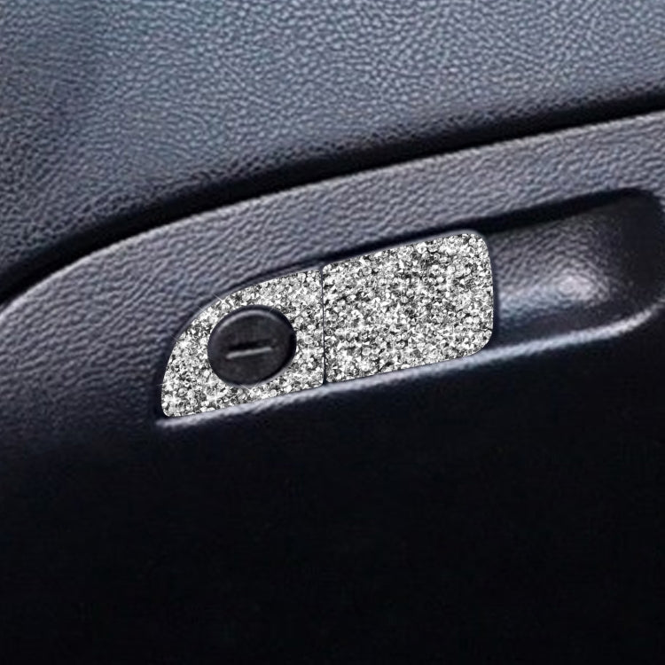 For Dodge Charger 2011-2014 2pcs/Set Car Front Passenger Seat Storage Box Handle Diamond Decorative Sticker, Left-hand Drive