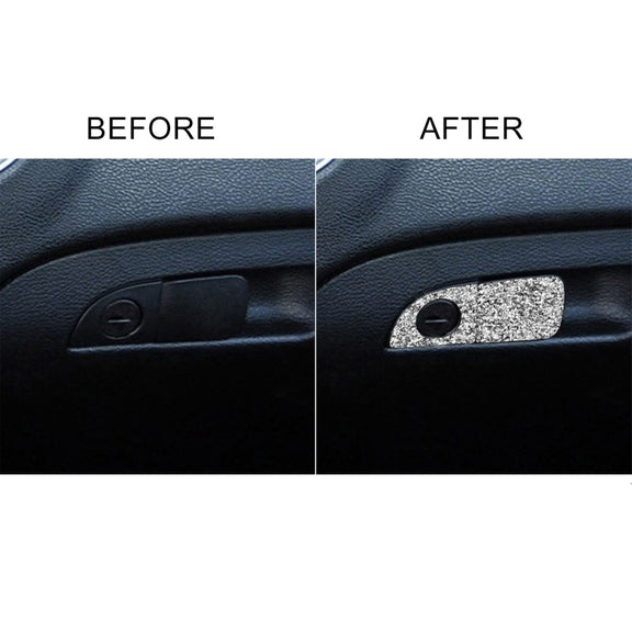 For Dodge Charger 2011-2014 2pcs/Set Car Front Passenger Seat Storage Box Handle Diamond Decorative Sticker, Left-hand Drive