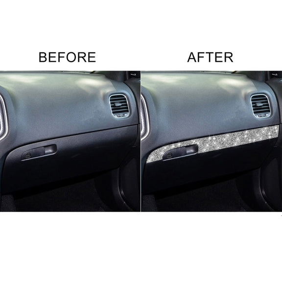 For Dodge Charger 2011-2014 Car Front Passenger Seat Storage Box Diamond Decorative Sticker, Left-hand Drive