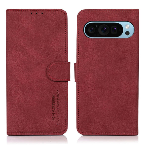 For Google Pixel 9 KHAZNEH Matte Texture Leather Phone Case(Red)