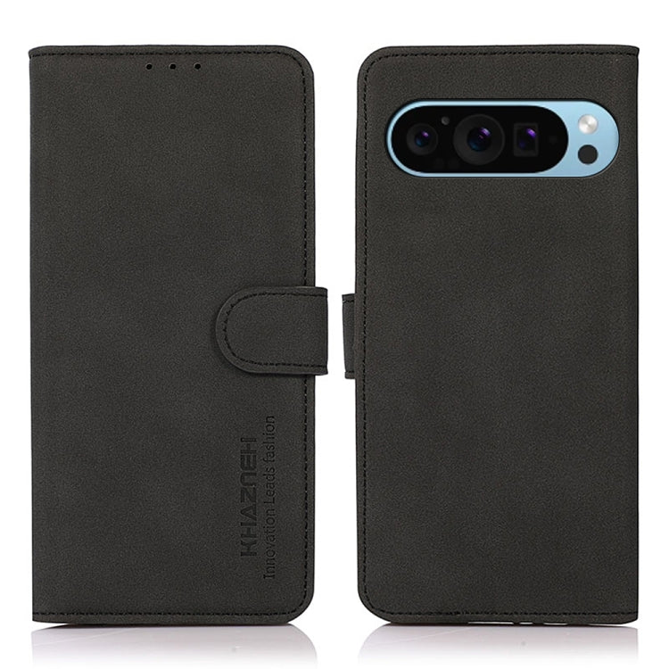 For Google Pixel 9 KHAZNEH Matte Texture Leather Phone Case(Black)