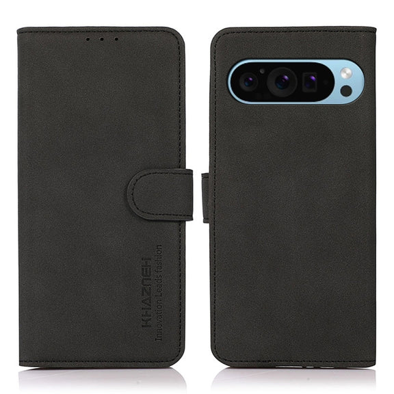 For Google Pixel 9 KHAZNEH Matte Texture Leather Phone Case(Black)