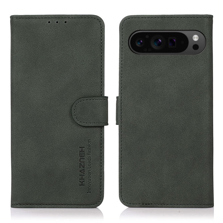 For Google Pixel 9 Pro KHAZNEH Matte Texture Leather Phone Case(Green)