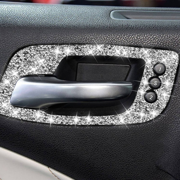 For Dodge Charger 2011-2014 Car Door Handle B Diamond Decorative Sticker, Left-hand Drive