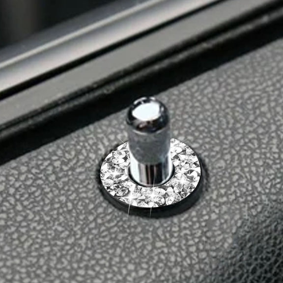 For Dodge Charger 2011-2014 Car Door Lock Ring Diamond Decorative Sticker, Left-hand Drive