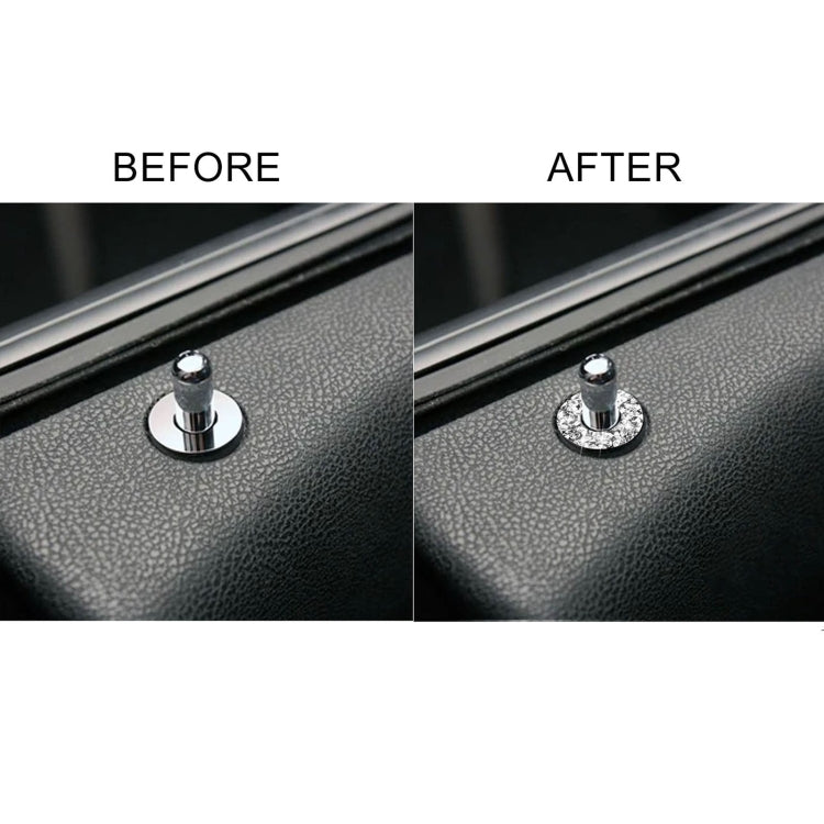 For Dodge Charger 2011-2014 Car Door Lock Ring Diamond Decorative Sticker, Left-hand Drive