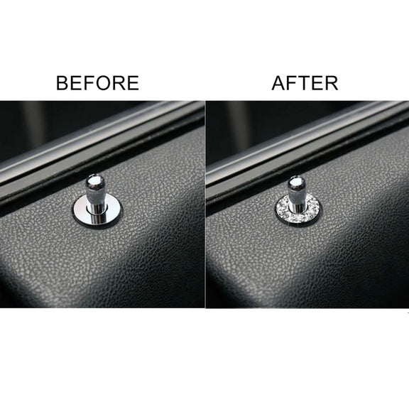 For Dodge Charger 2011-2014 Car Door Lock Ring Diamond Decorative Sticker, Left-hand Drive
