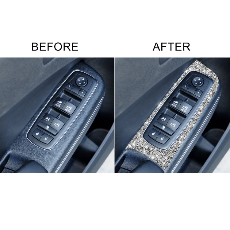 For Dodge Charger 2011-2014 4pcs/Set Car Window Lift Panel Diamond Decorative Sticker, Left-hand Drive