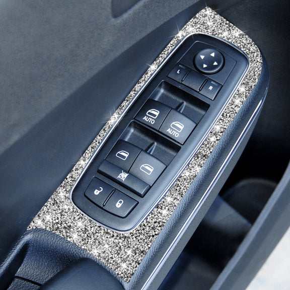 For Dodge Charger 2011-2014 4pcs/Set Car Window Lift Panel Diamond Decorative Sticker, Left-hand Drive