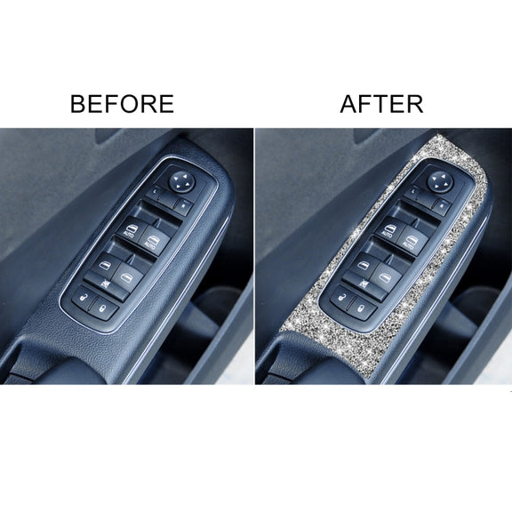 For Dodge Charger 2011-2014 4pcs/Set Car Window Lift Panel Diamond Decorative Sticker, Left-hand Drive