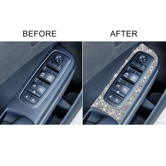 For Dodge Charger 2011-2014 6pcs/Set Car Window Lift Panel Diamond Decorative Sticker, Left-hand Drive