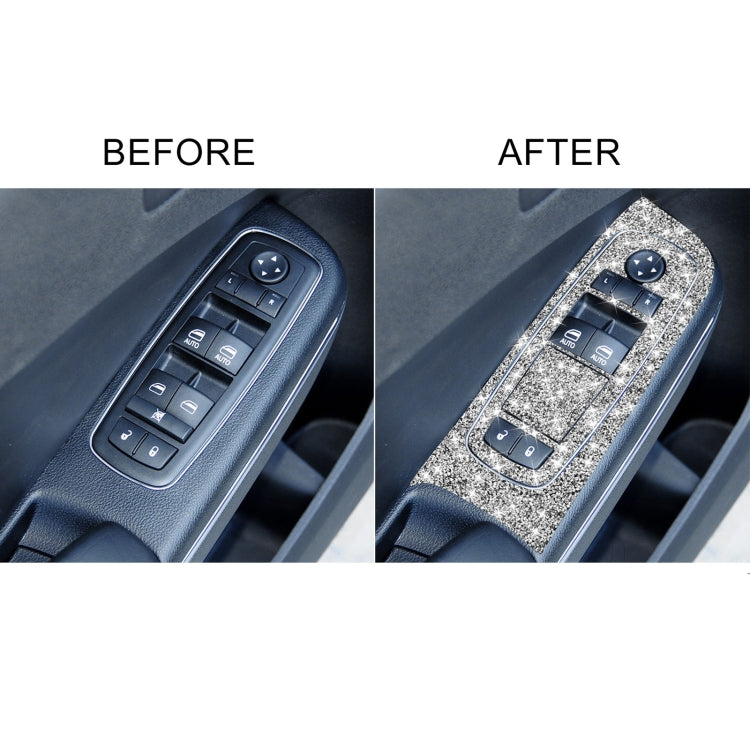 For Dodge Charger 2011-2014 9pcs/Set Car Window Lift Panel Diamond Decorative Sticker, Left-hand Drive
