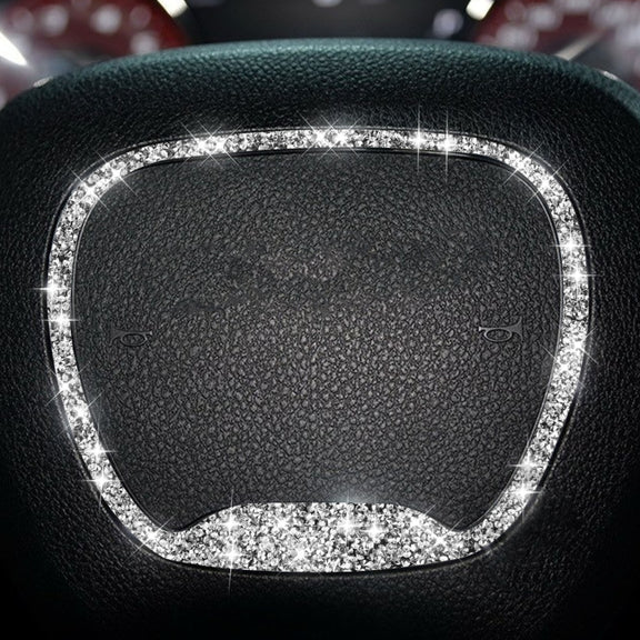 For Dodge Challenger 2015-2021 Car Steering Wheel Diamond Decorative Sticker, Left and Right Drive